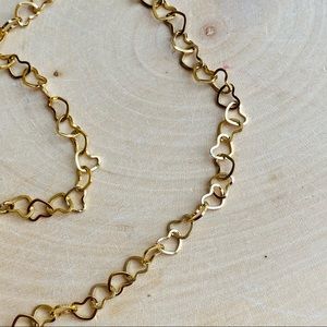 Heart Gold Chain Choker Layered Necklace